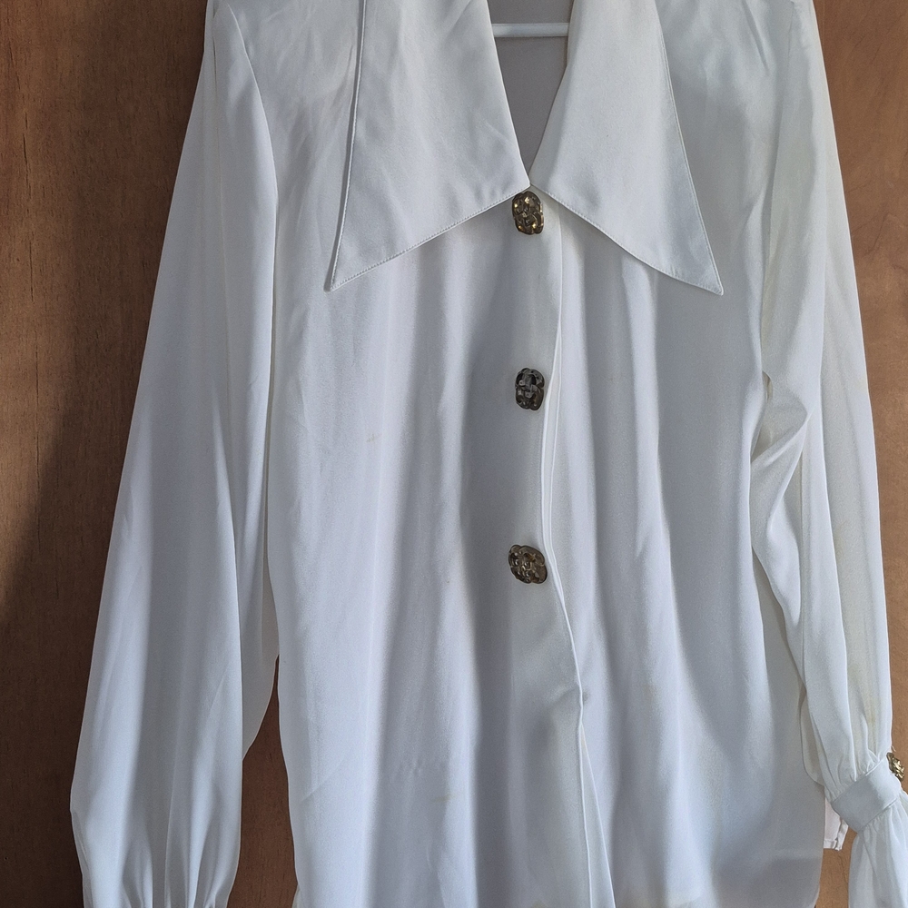Chic White Button-Down Women's Shirt